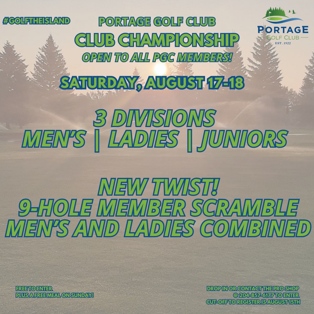 🏌️‍♂️ Excitement builds for our Club Championship on the 17th &amp; 18th! Plus an exciting twist: for our ladies and men’s golfers, after Saturday’s rounds, sign up for just $10 to join our 9-hole Scramble. Teams will be randomly drawn, and the winning team takes home the pot! 

#PGC
