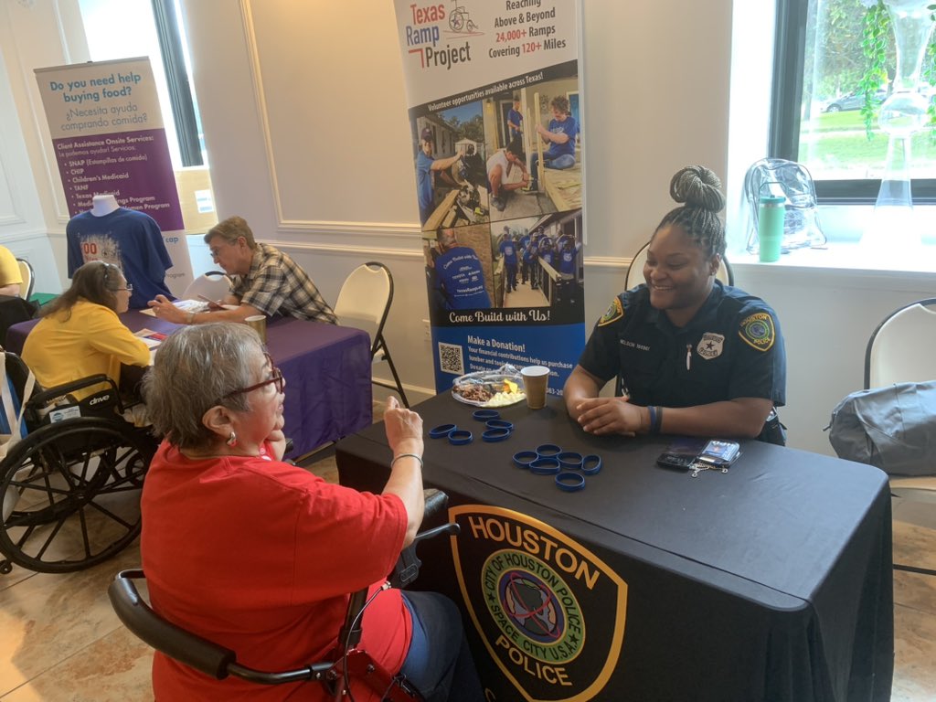 HPDOCAAALIAISON's tweet photo. The Seniors and Citizens of Houston’s District I had a great time at Councilmember Joaquin Martinez’s Golden Gala Senior Ball. Officer Nelson of the Office of Community Affairs was present sharing HPD trinkets and information about the HPD Citizens Patrol Academy. https://t.co/bim572atr8