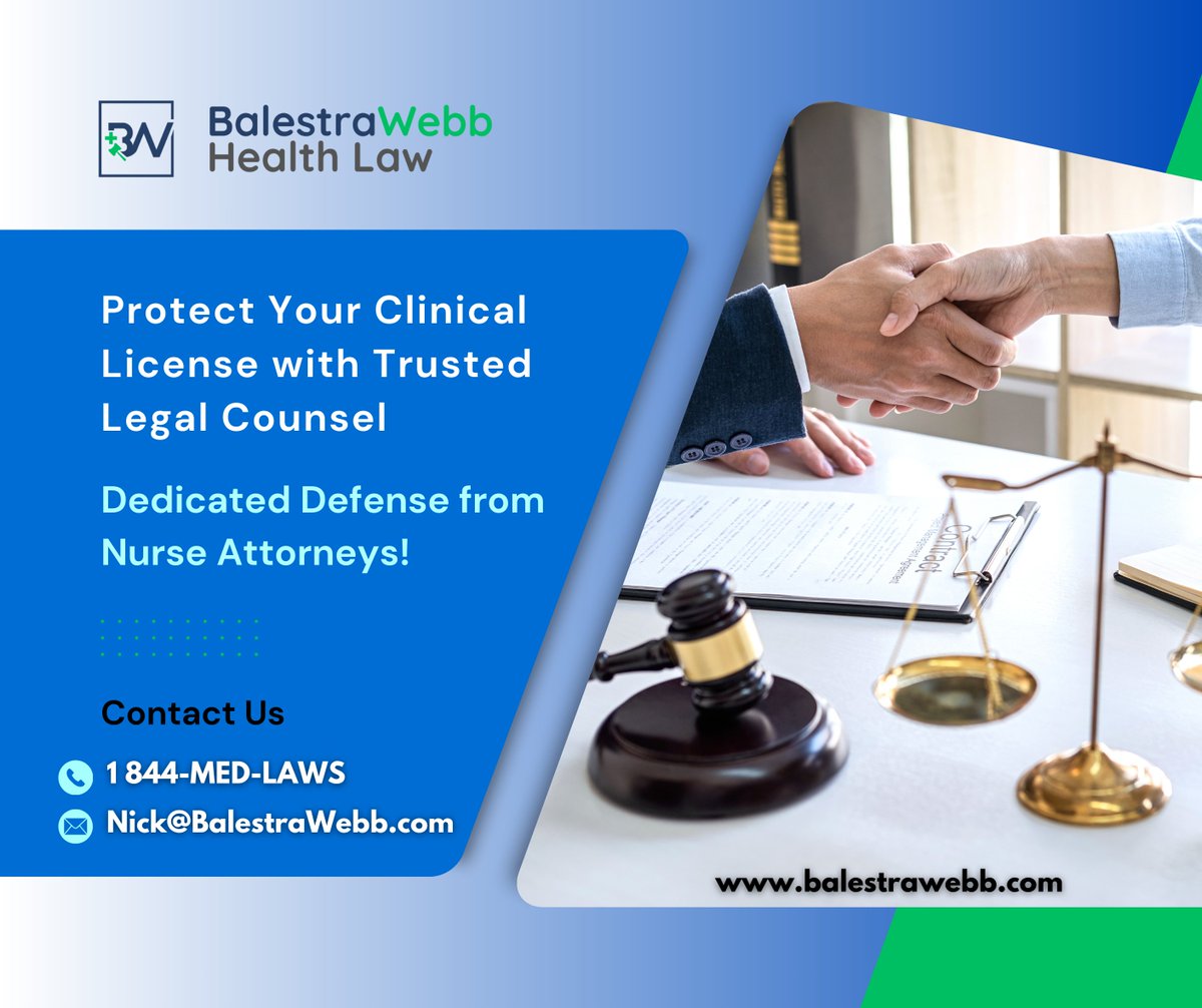 BalestraWebbLaw's tweet image. Safeguard your clinical license with BalestraWebb Health Law.

Our dedicated nurse attorneys understand the unique challenges faced by medical professionals in California and are here to provide expert legal defense!

#LicenseProtection #LegalDefense #BalestraWebb #NurseAttorneys