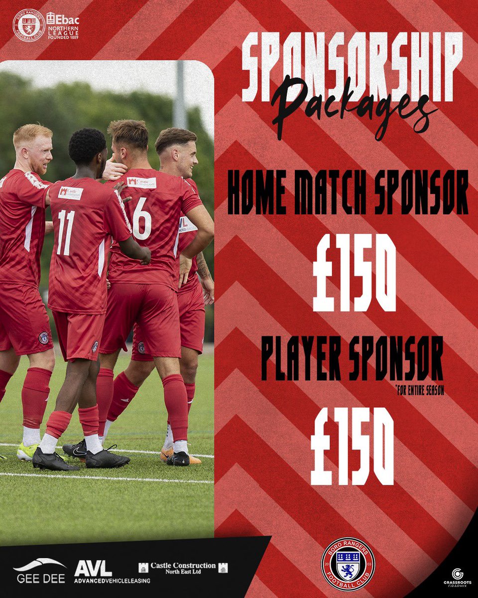 We have a number of sponsorship packages available, including;

- Full sponsorship for each home game
- Individual player sponsorship for the season. 

Get in touch if you want to get involved or if you want more information on what you get for your sponsorship!🫱🏻‍🫲🏼 

#UTBR❤️⚽️