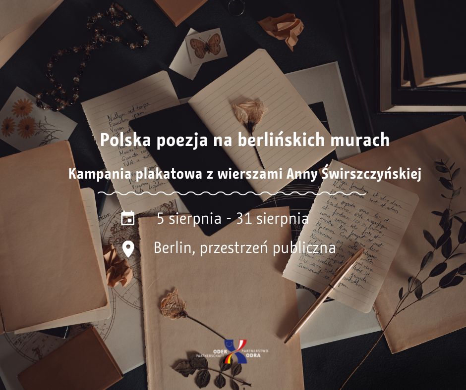 OderOdra's tweet photo. Otwórz oczy podczas spaceru po Berlinie: dziś w Berlinie rozpoczyna się kampania plakatowa
@DPH_DPN z wierszami Anny Świrszczyńskiej.✨ Doświadczenie do 31 sierpnia. poruszające słowa tej ważnej polskiej poetki w przestrzeni publicznej. Więcej informacji: https://t.co/doSofJAdHZ https://t.co/wDtoElJZGl