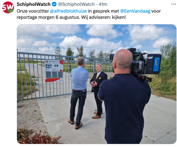 Zou @eenvandaag een item hebben over de dagelijkse  leugens van @schipholwatch met voorzitter <a href="/alfredblokhuize/">Alfred Blokhuizen</a>? Zouden ze bij @eenvandaag überhaupt doorhebben wat voor figuur ze interviewen?