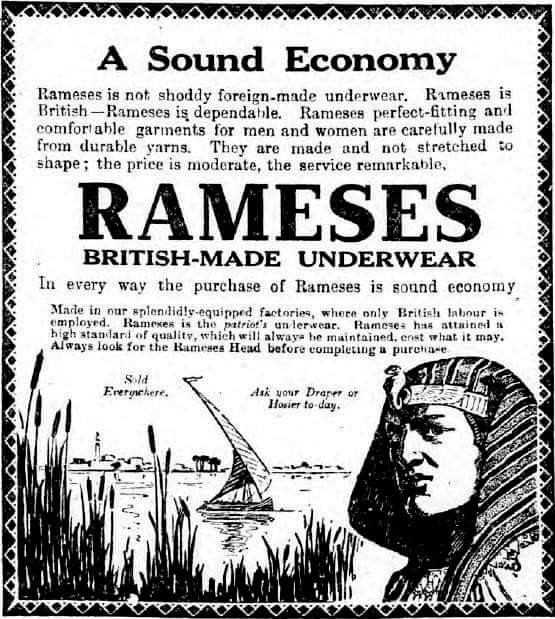 antinousgaygod's tweet photo. 🪷 5 Aug is #NationalUnderwearDay: "Rameses is British - #Rameses is dependable" ... Now we know why #Ramses the Great was Great ... because he wore good quality woolen British-made unshrinkable underwear! Pharaoh's pants past. #underwearday 🪷 https://t.co/3h3dVelJ9C