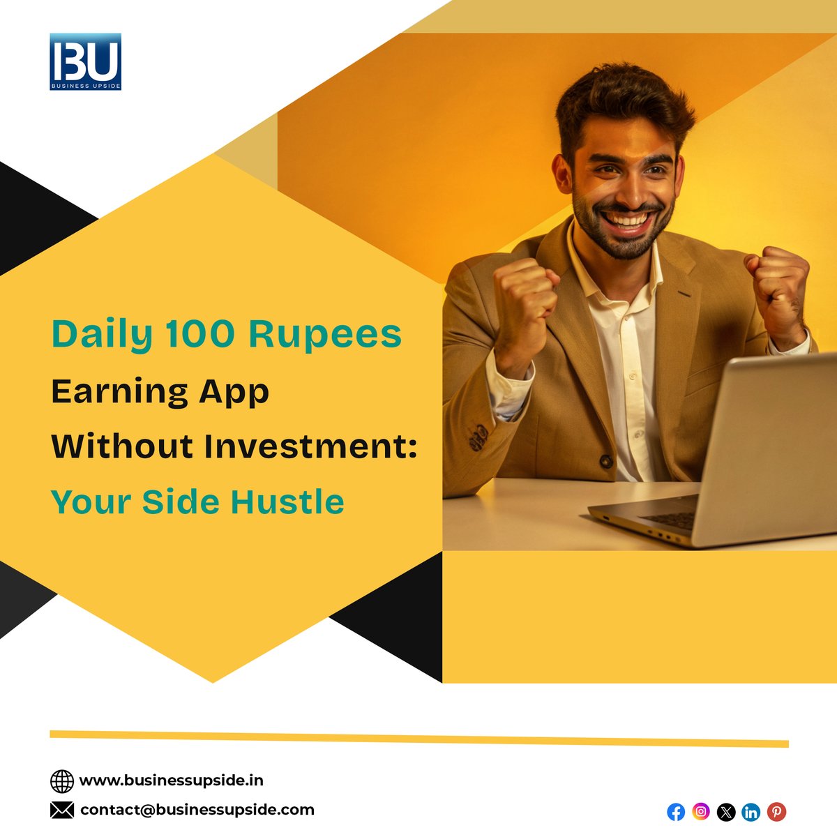 BusinessUpside1's tweet image. Tired of the 9-to-5 grind? Discover how to earn ₹100 daily with our ultimate guide to #moneymakingapps. 
businessupside.in/daily-100-rupe…

#MoneyMakingHack #FinancialIndependence #MoneySavingChallenge #MoneyGuru #MoneySavvy #MoneySmart #MoneyTips #MoneyTree #MoneyGram #explorepage