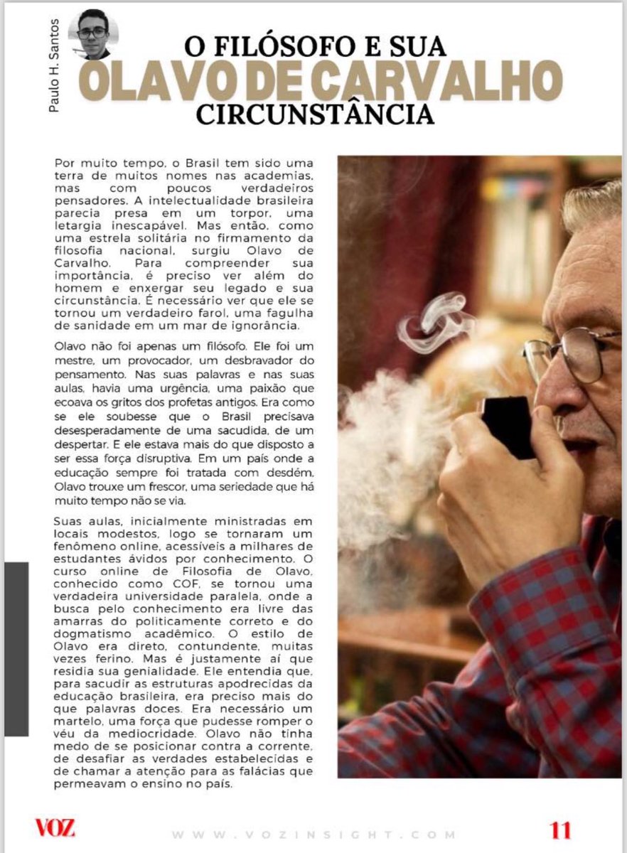 VozInsight's tweet photo. Explore insights from Olavo Carvalho, Clarice Lispector, A hotel, F-1, business, and economy. Read all at [Voz Insight](https://t.co/K700XI9qOI). #OlavoCarvalho #ClariceLispector #Hotel #F1 #Business #Economy #VozInsight #VozMediaGroup #BrazilianMedia #InsightfulReading #EconomicTrends #BusinessNews"

Feel free to adjust if needed!