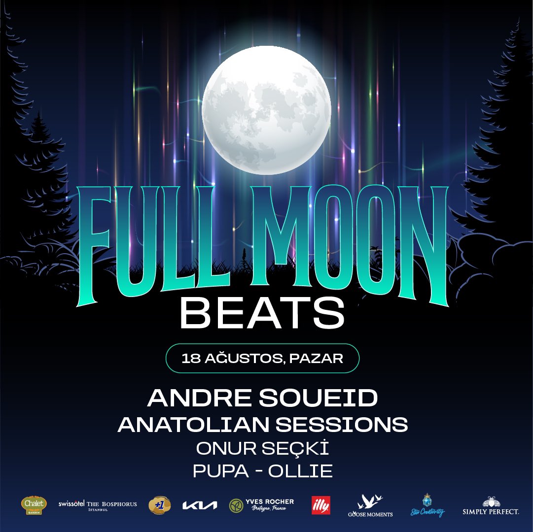 Chalet Garden'da dolunayın muhteşem ışığı altında unutulmaz bir geceye hazır mısınız? 18 Ağustos'ta Andre Soueid, Anatolian Sessions, Onur Seçki, Pupa ve Ollie'nin olağanüstü performansları ile eğlencenin doruklarını yaşayacağız. 

Bilgi için: 0542 326 82 83