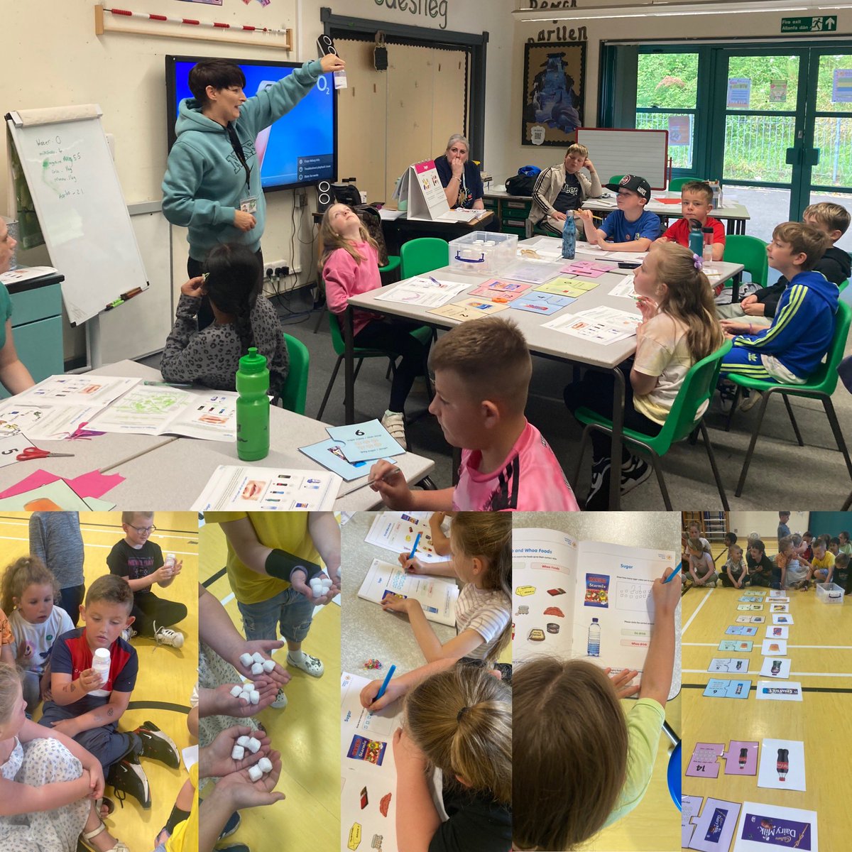 TideyClaire's tweet photo. Day 11 @foodandfunwales the children learnt about how many cubes/grams of sugar are in different drinks and snacks, they were shocked at the amount in a certain brand of sweet for sure! @ALC3to16 https://t.co/5E3WGMtkMR