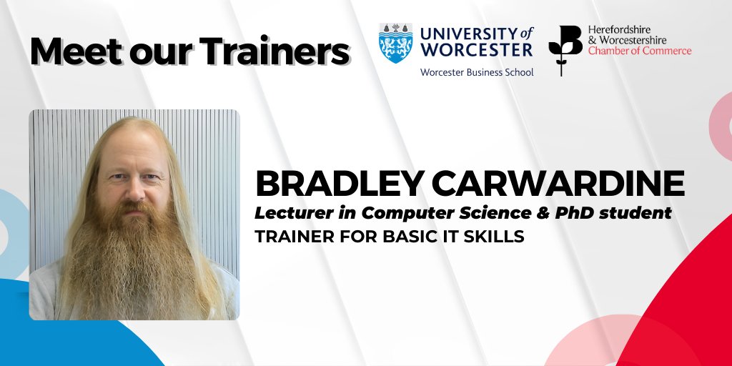 Herefordshire & Worcestershire Chamber of Commerce (@hw_chamber) on Twitter photo Meet the trainer of our brand NEW training course, in partnership with <a href="/uw_business/">uw_business</a> - Basic IT Skills 💻
If you're interested in in perfecting your IT Skills or looking to learn a new skill, book your place now, get in touch with the team at training@hwchamber.co.uk. Meet the trainer of our brand NEW training course, in partnership with <a href="/uw_business/">uw_business</a> - Basic IT Skills 💻
If you're interested in in perfecting your IT Skills or looking to learn a new skill, book your place now, get in touch with the team at training@hwchamber.co.uk.