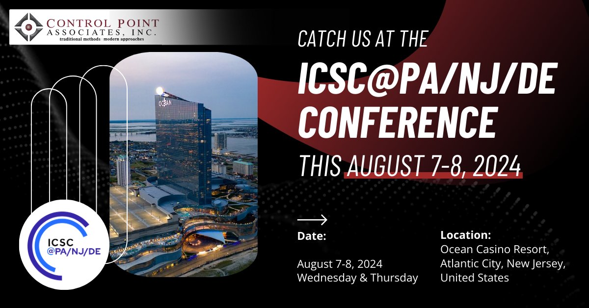 The countdown is on! Control Point Associates is heading to the ICSC@PA/NJ/DE conference. We're excited to join the industry’s best and brightest. Let’s connect and drive innovation together!
 #ControlPointAssociates #ICSC #Innovation #IndustryEvents