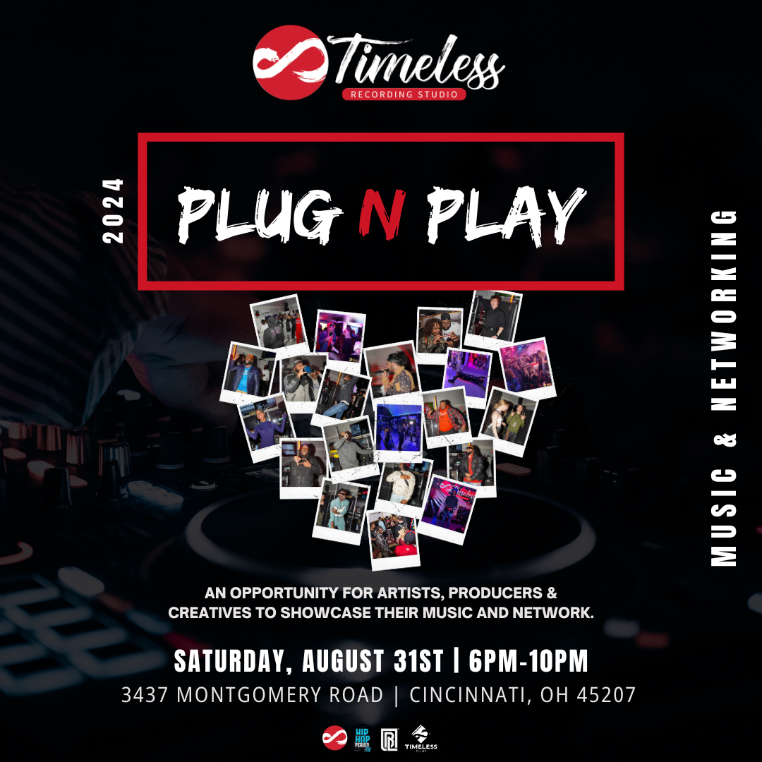 TimelessRStudio's tweet photo. Creatives, we are beyond excited to announce that Plug N Play will be returning on Saturday, August 31st from 6pm-10pm. This is “the” opportunity for artists, producers, and creators to unite, network, and play their music.  See you soon! https://t.co/HPmveOnxZk
