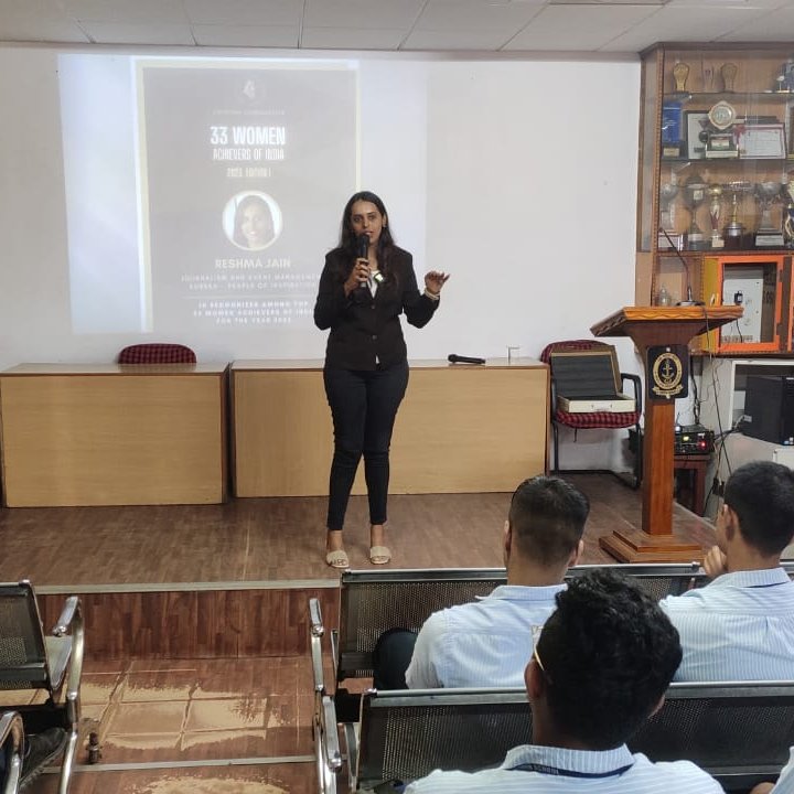 IN_NCSVizag's tweet photo. @IN_NCSVizag hosted a #CareerTalk on 05 Aug for Class XII by Ms. Reshma Jain, a young journalist &amp; top 33 women achievers in #India for 2023. She inspired students by sharing her achievements and career prospects in #Journalism and #MassCommunication. https://t.co/DDSzaxlKUN