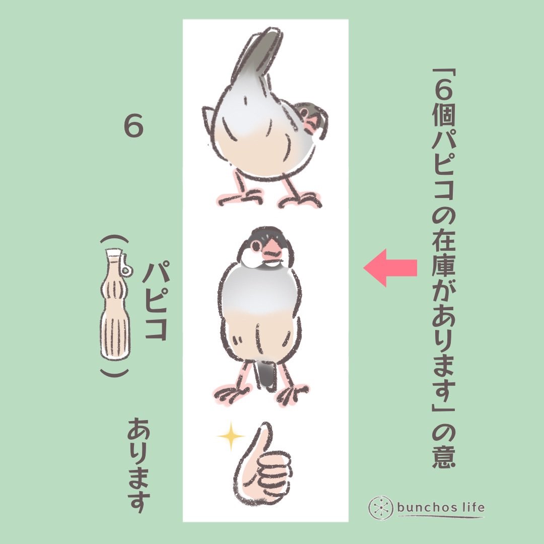 象形文字風に表現してみました✨
#文鳥 

因みに今日8月5日は
#パピコの日 だそうです! 
