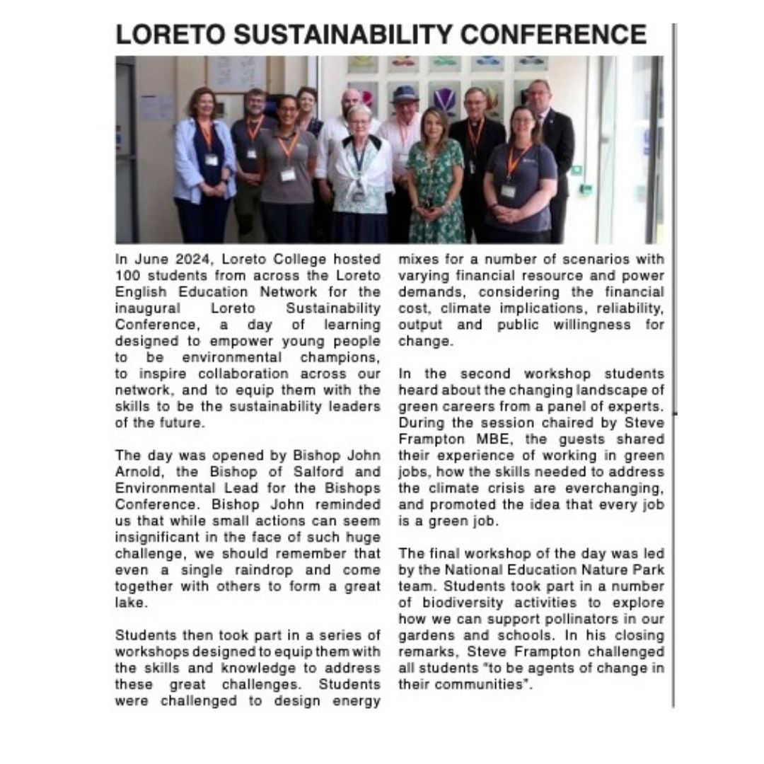 #AugustIssue

This June, Loreto College hosted the inaugural Loreto Sustainability Conference - a day of learning designed to empower young people to be environmental champions.
communitynewsgm.co.uk
#PostCommunityNewspapers
#TraffordPost #ManchesterSouthPost #StockportPost
