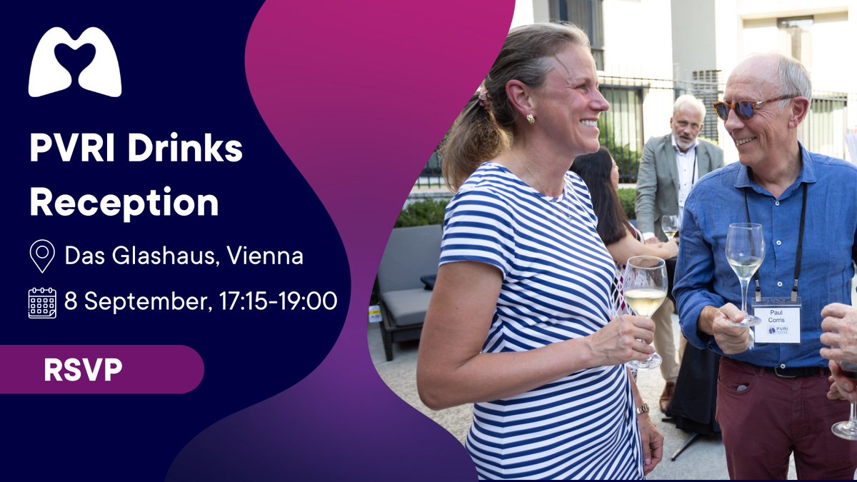 PVRI's tweet photo. Attending the #ERSCongress2024? Join our #PVRI Drinks Reception on Sunday 8 September, 17:15-19:00 for a relaxing evening of networking, catching up with old friends and making new ones over a refreshing drink. Expect delicious finger food, a variety of drinks and music entertainment! Located just a few meters away from Messe Wien Exhibition Congress we hope you can join us!
Find out more and RSVP➡️https://t.co/uhhPwBXDQF