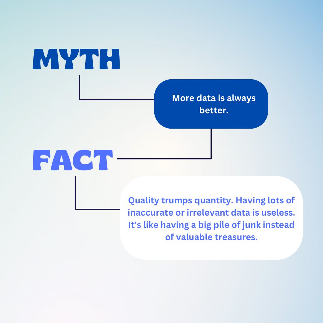 medront's tweet photo. Data myths got you down? We've got the antidote. 

We explain the misconceptions about having a large amount of data. swipe >>> https://t.co/sWCAAvXKmB