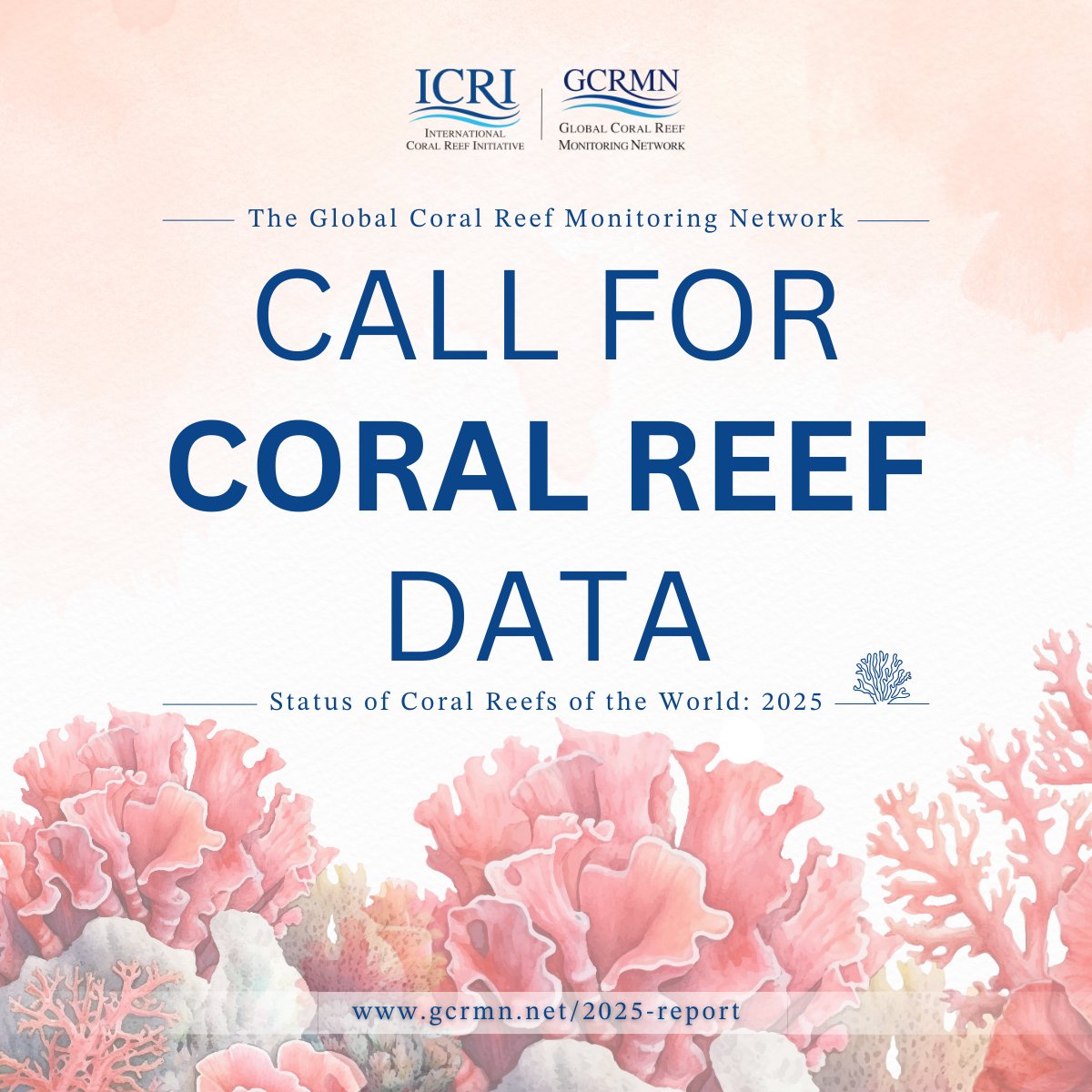 The Reef-World Foundation (Reef-World) (@reef_world) on Twitter photo 📢 Calling the #CoralReef Community! The #GCRMN (<a href="/ICRI_Coral_Reef/">ICRI Secretariat</a>) is calling for coral reef data for the Status of Coral Reefs of the World: 2025 report. Help develop this critical report #ForCoral 🌍🌊
🪸 Learn about the report gcrmn.net/2025-report
#WorldCoralReefStatus 📢 Calling the #CoralReef Community! The #GCRMN (<a href="/ICRI_Coral_Reef/">ICRI Secretariat</a>) is calling for coral reef data for the Status of Coral Reefs of the World: 2025 report. Help develop this critical report #ForCoral 🌍🌊
🪸 Learn about the report gcrmn.net/2025-report
#WorldCoralReefStatus