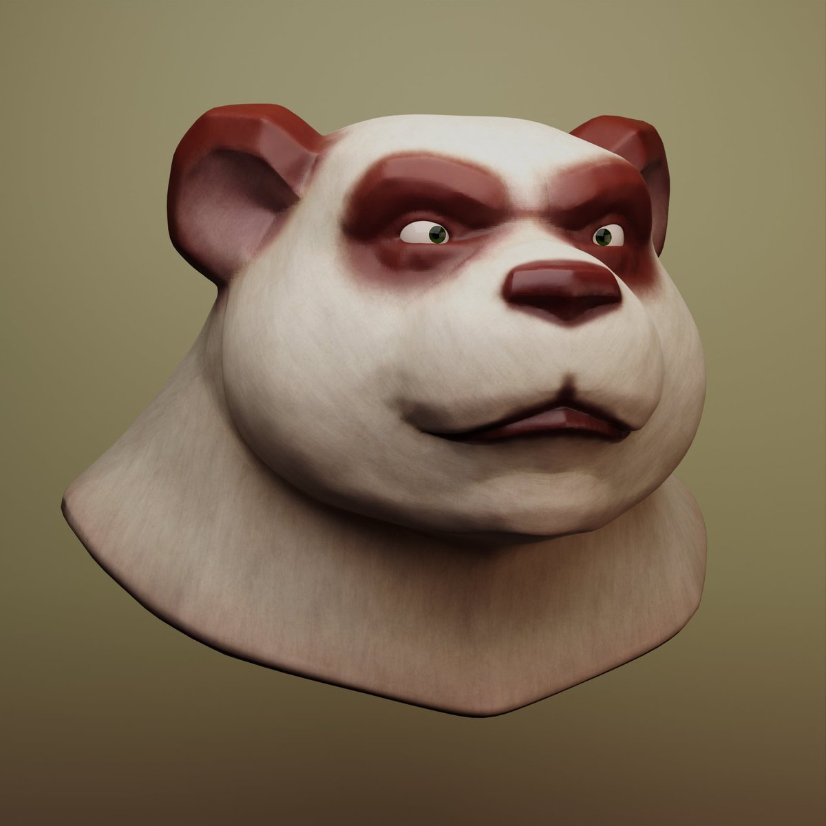 As part of my monthly head bust posting, I have made a model based of the pandaren. I did a good job with the fur detailing, but there is always more room for improvement.
