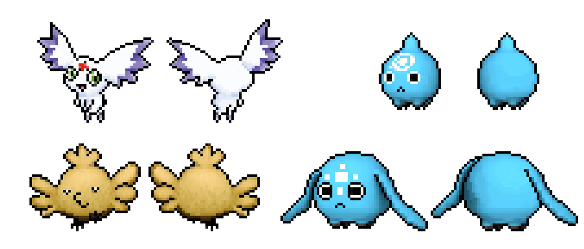 otro_jorch's tweet photo. Some other baby Digimon. Yes, there will be baby appmons, which will evolve into more appmons. 

#Culumon #TorikaraBallmon #Tapmon #Flickmon #VITALBRACELET #pixelart #DigimonStoryOlympusXII #fanart #デジモン #fangame #Digimon https://t.co/SF16javfMG