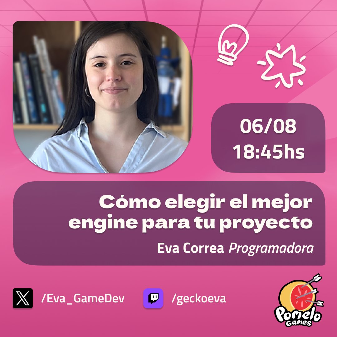womeningamesAR's tweet image. 🙀 ¡EN BREVE COMIENZA!

#CharlasTech | Cómo elegir el mejor #engine para tu proyecto

twitch.tv/womeningamesar youtube.com/@WomenInGamesA… 

Camino a la #WomenGameJam2024 🚀