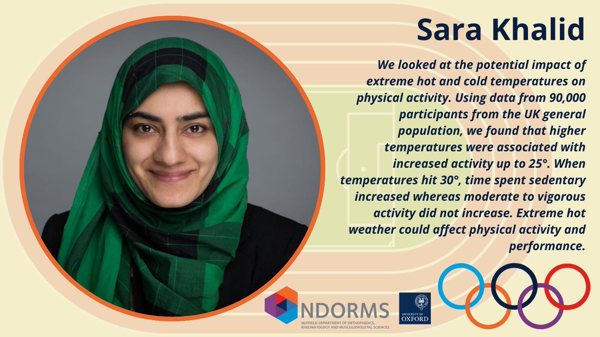 Sara Khalid’s <a href="/Khalid_H_Sara/">Sara Khalid</a> Planetary Health Informatics group <a href="/PHI_Oxford/">Planetary Health Informatics (PHI)</a> looked at the effect of extreme warm and cold temperatures on physical activity and sleep. They found even small changes in temperature can have an effect on physical activity.