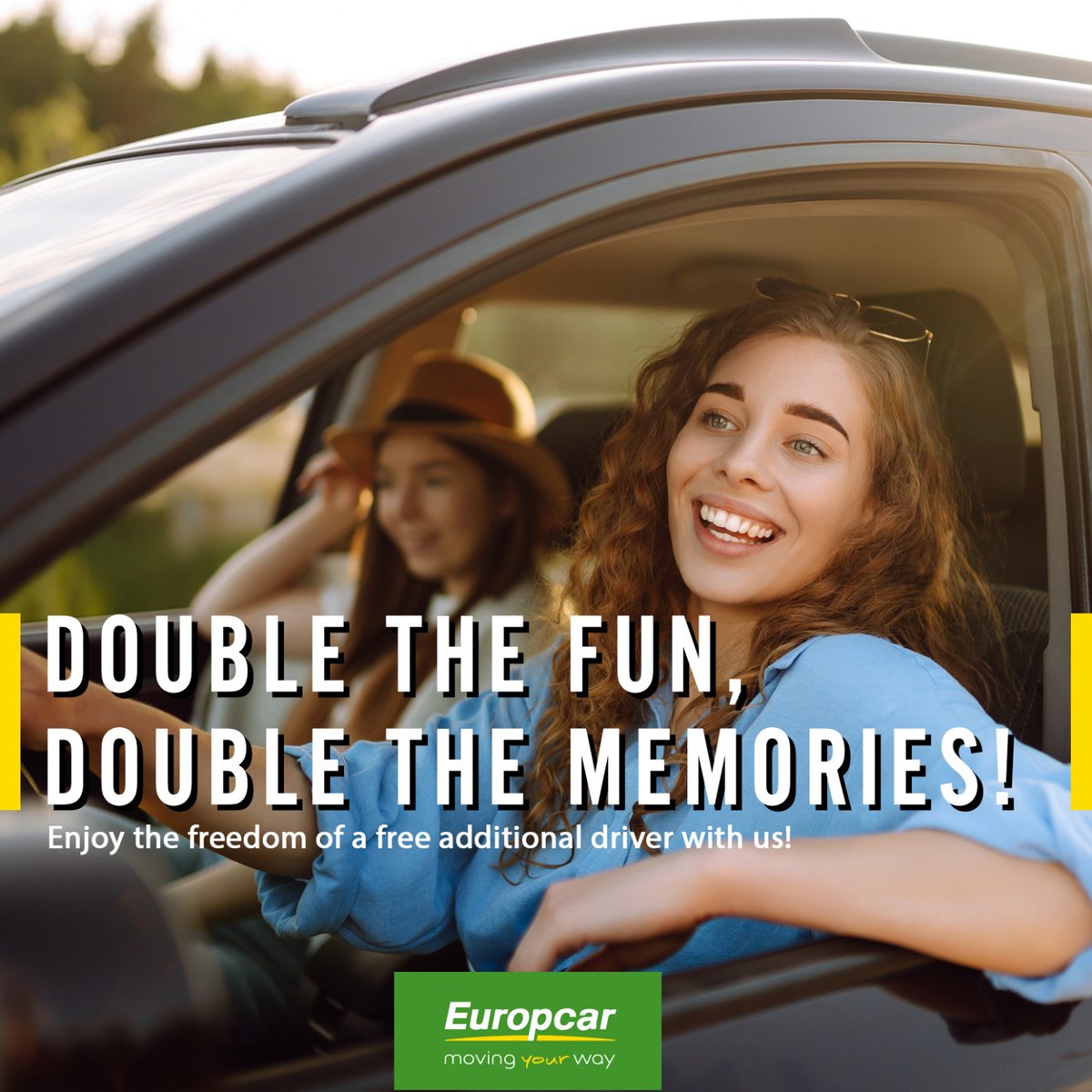EuropcarQatar's tweet photo. Share the driving and double the fun!
Book with us and add an extra driver at no extra cost.
قُم بمشاركة القيادة و استمتع !
احجز معنا واحصل على سائق إضافي مجانًا
Contact us now +974 44561555 to book your next road trip..
#europcar #qatar #freeadditionaldriver #summerdeals https://t.co/QiMXDBorxH