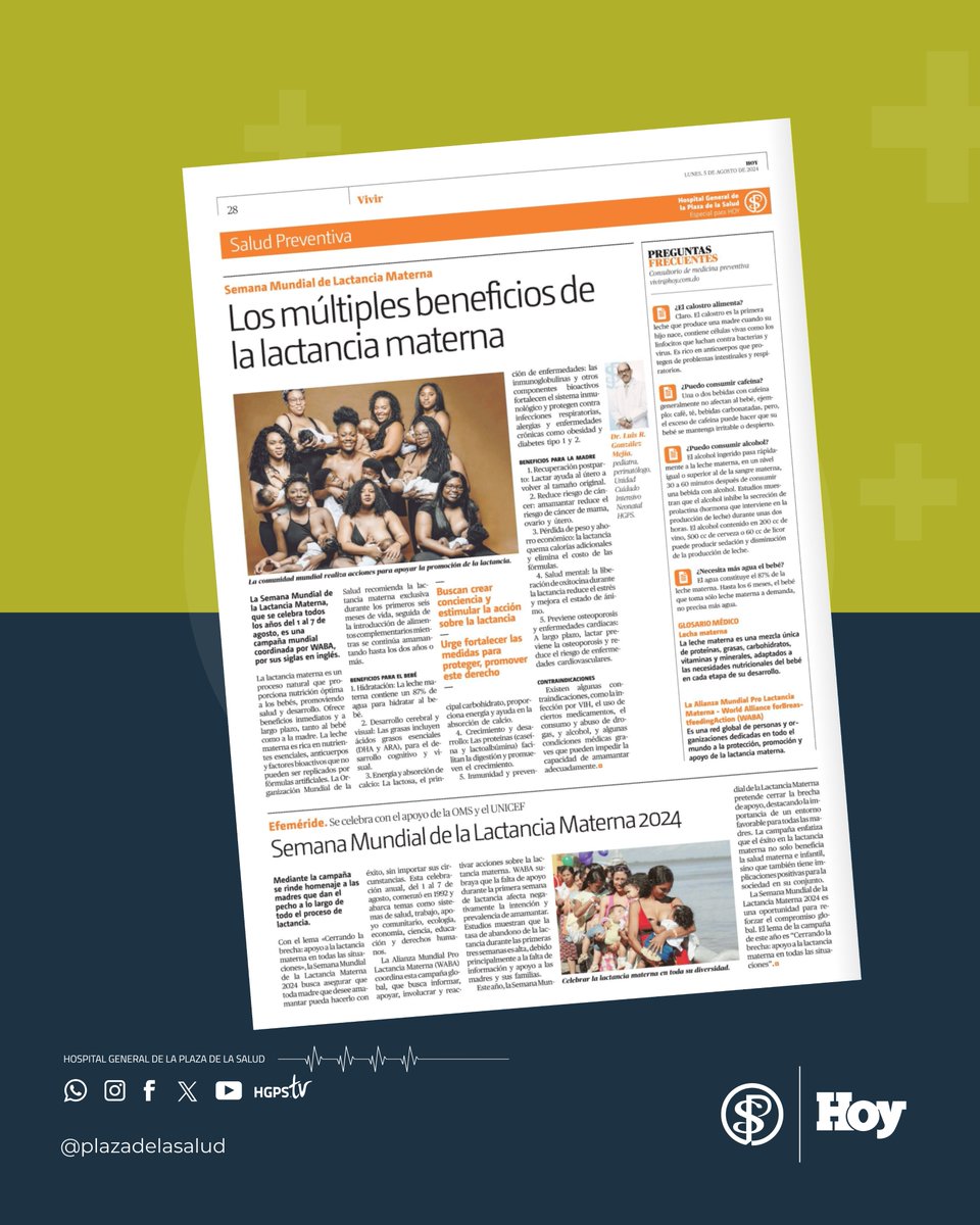 La lactancia materna es un proceso natural que ofrece beneficios inmediatos y a largo plazo, tanto al bebé como a la madre. En la edición de este día hablamos sobre "Los Beneficios de la Lactancia Materna".

Amplía más detalles: hoy.com.do/los-multiples-…