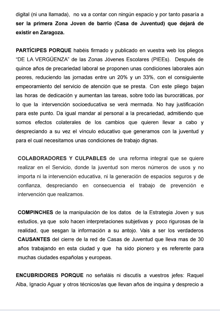 CGTARAGON's tweet photo. Comunicado de la sección de Educación e Intervención Social de @CGTeduAragon sobre el desmantelamiento de Casas de Juventud y Zonas Jóvenes de @zaragoza_es https://t.co/LpOiivr4h7