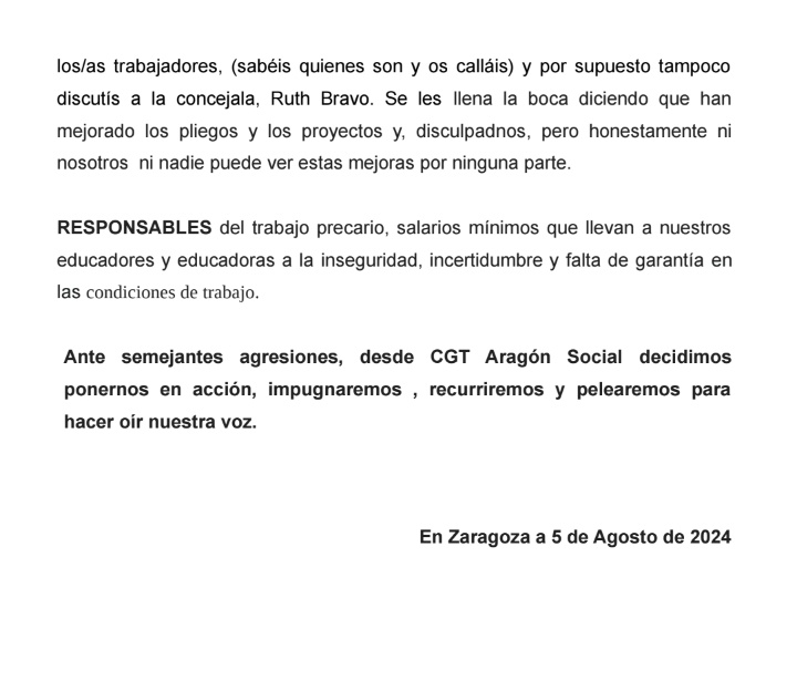 CGTARAGON's tweet photo. Comunicado de la sección de Educación e Intervención Social de @CGTeduAragon sobre el desmantelamiento de Casas de Juventud y Zonas Jóvenes de @zaragoza_es https://t.co/LpOiivr4h7