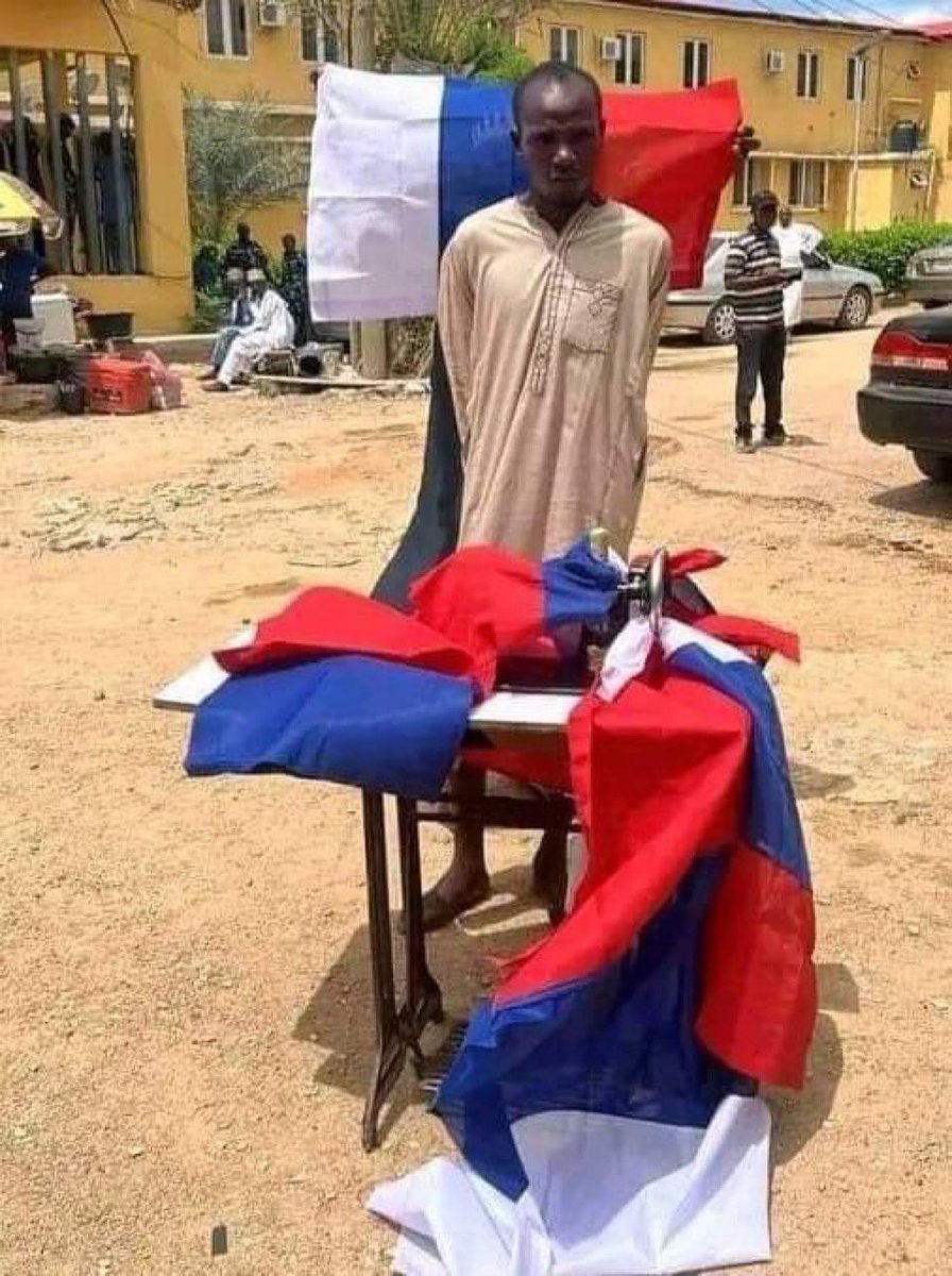 KawuGarba's tweet photo. DSS has arrested the Tailor sewing the Russian flags in Kano State.

Thank you @OfficialDSSNG for listening to my call. https://t.co/TQwM9sCa73