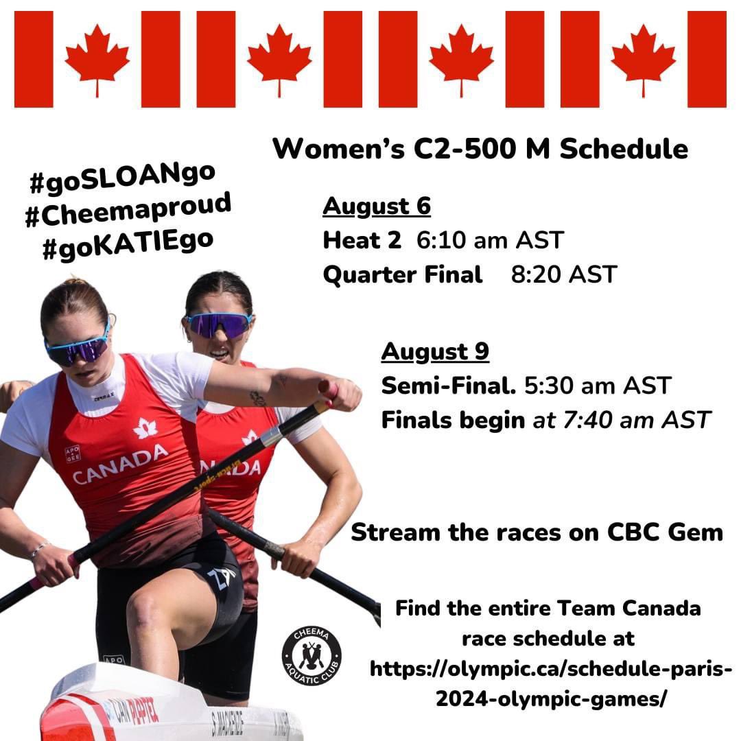 ReprtrPatHealey's tweet image. Tomorrow is when Windsor Junction’s Sloan MacKenzie and partner Katie Vincent take to the water for Canada at Paris 2024. #FallRiverNS #WindsorJunction 

#goSLOANgo #goKATIEgo #FallRiverproud @CanoeKayakCAN