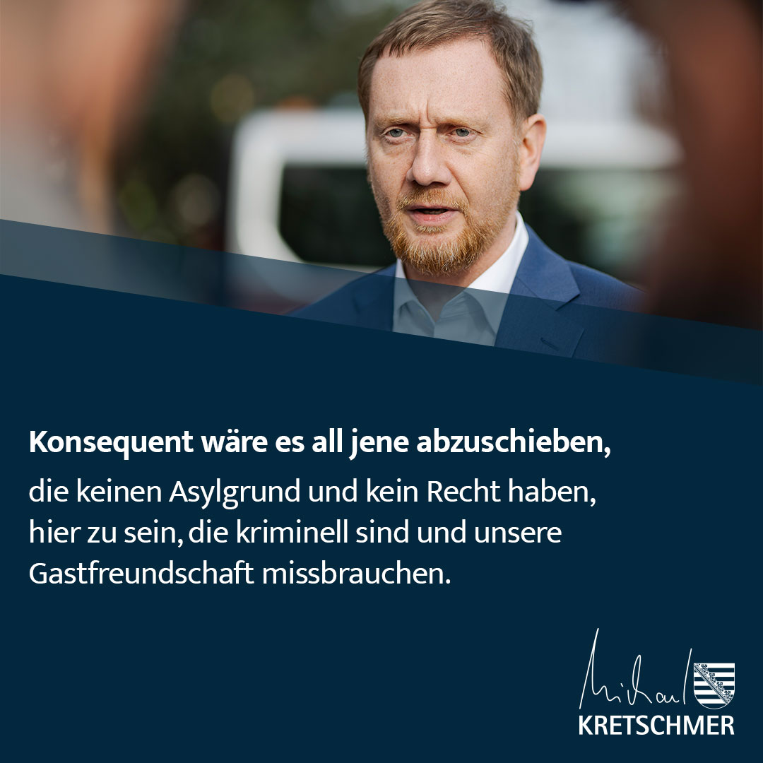 MPKretschmer's tweet image. Konsequent wäre es all jene #abzuschieben, die keinen #Asylgrund und kein Recht haben, hier zu sein, die kriminell sind und unsere Gastfreundschaft missbrauchen. Die müssen schnellstens in ihre Heimatländer zurück, auch nach #Syrien und #Afghanistan. Wenn wir aus Afghanistan…