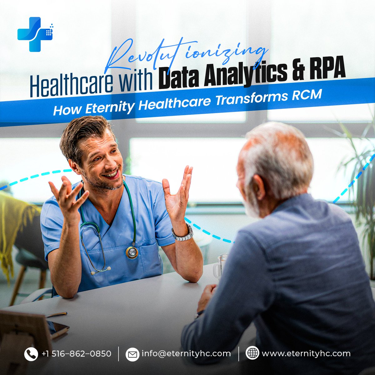 Eternityhc_info's tweet photo. In today’s fast-paced healthcare landscape, efficiency and accuracy are key. Here's how Eternity Healthcare leverages cutting-edge technology to revolutionize RCM for US healthcare practices: ⏩ #HealthcareInnovation #RCM #EternityHealthcare https://t.co/y0xX74jjdI