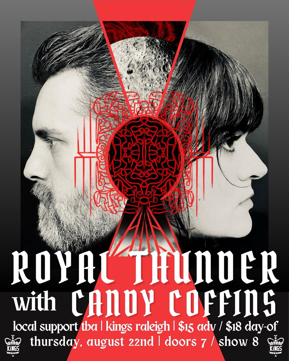 Hey fam! We are definitely among royalty now! Not only are we playing <a href="/kingsraleigh/">Kings</a> in Raleigh, NC on Thursday, 8/22, but we are supporting <a href="/RoyalThunderAtl/">ROYAL THUNDER</a>! Regal indeed! 👑🖤