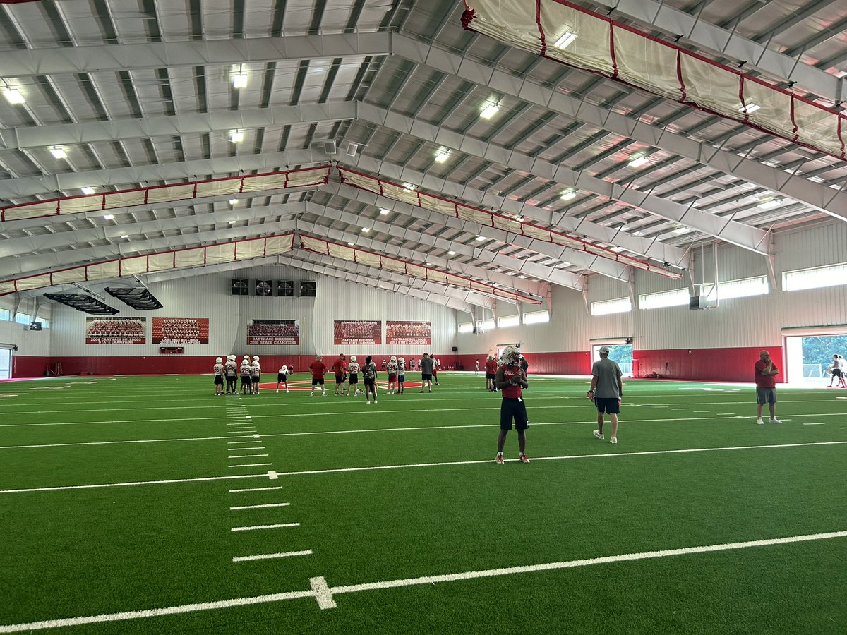 At the Mecca to check out the Carthage Bulldogs football team who starts the year ranked No. 1 in 4A Division II #txhsfb