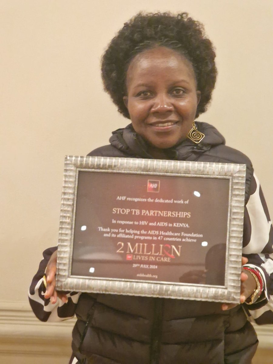 StopTBKe's tweet photo. Stop TB Kenya is honored by AHF for their partnership in TB/HIV response in Kenya. We remain vigilant in the fight to end TB.. https://t.co/dGUtQNIVhY