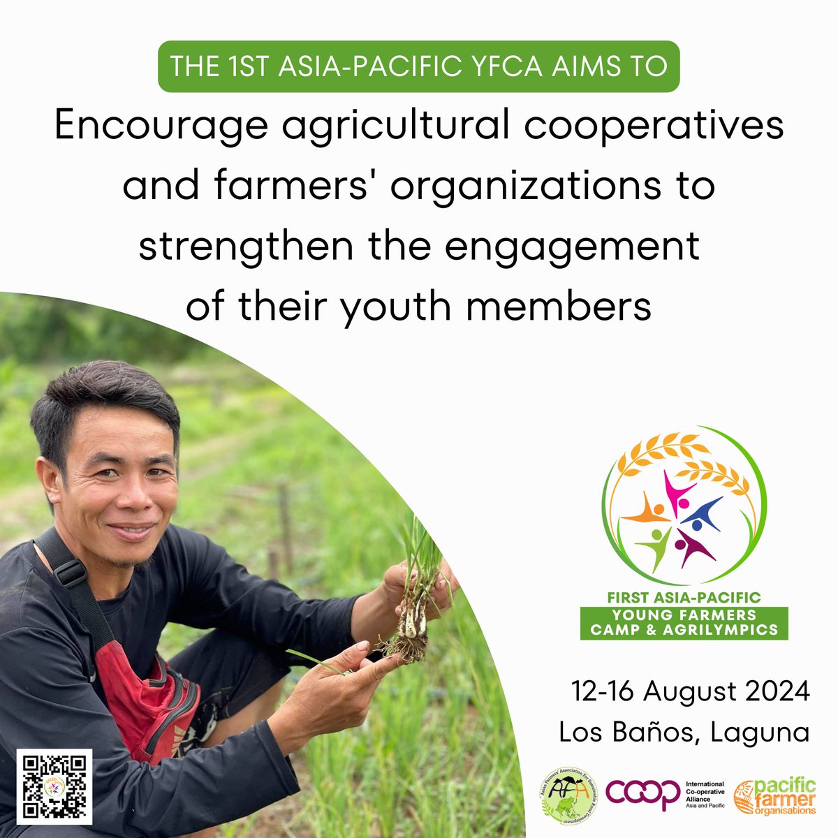Empower the Next Generation! 👨‍🌾

At the #YFCA, we're dedicated to fostering youth engagement in agricultural cooperatives &amp; farmers' organizations. Let's build pathways for active participation &amp; strengthen cooperative governance with the energy &amp; innovation of our young members!