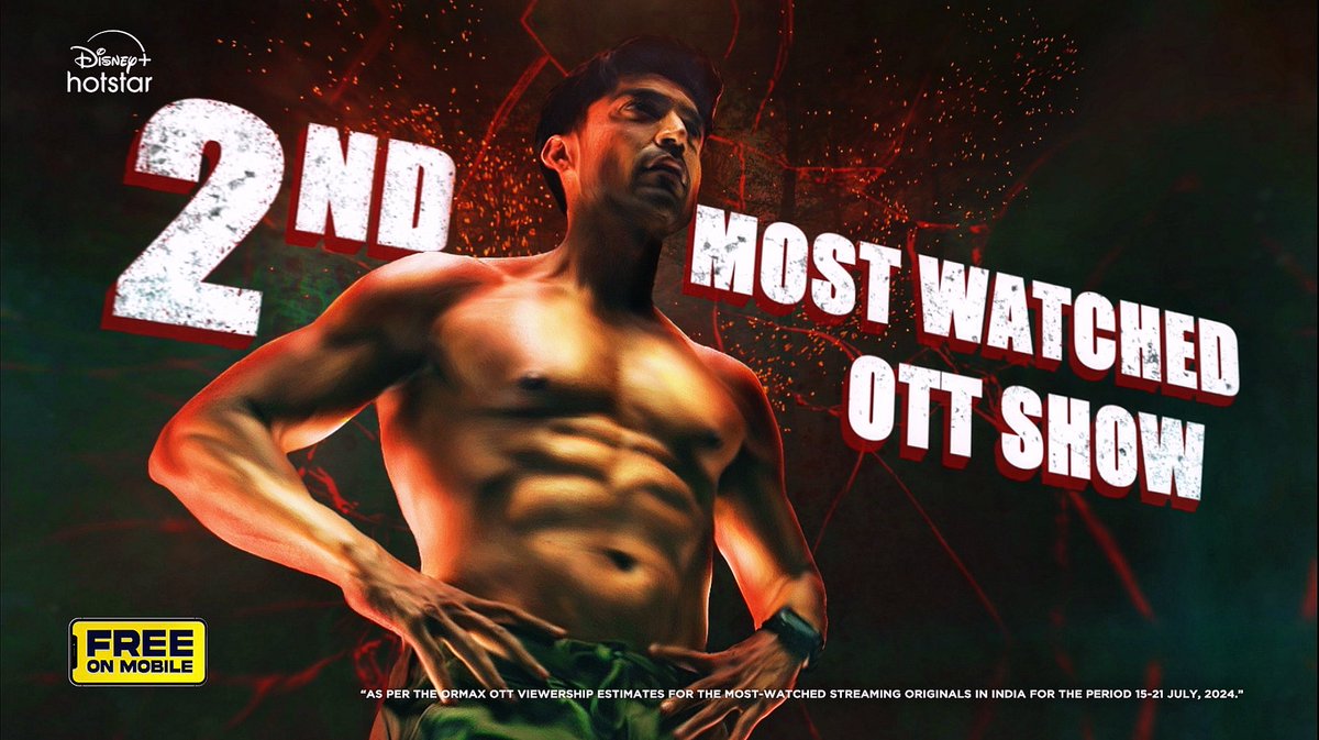 Proud to share that *Commander Karan Saxena* has been consistently in the top 2 on OTT for the last three weeks! Thank you for all the love and support! 🎉✨ 
@disneyplushotstar 

#CommanderKaranSaxena #Top2 #streamingonhotstar