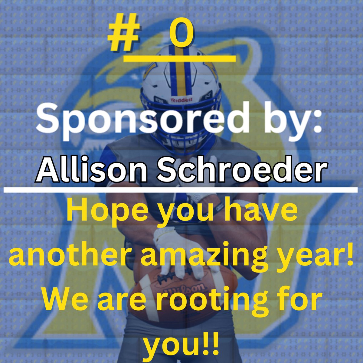 Misericordia University Football (@mucougarsfb) on Twitter photo Thank you to Allison Schroeder for your sponsorship of JR DL #0 Zach Anspach (<a href="/AnspachZach/">Zach Anspach</a>)
If you are interested in sponsoring a Jersey click HERE⬇️ Misericordia Football Jersey Sponsorship misericordia.edu/football-jerse… Thank you to Allison Schroeder for your sponsorship of JR DL #0 Zach Anspach (<a href="/AnspachZach/">Zach Anspach</a>)
If you are interested in sponsoring a Jersey click HERE⬇️ Misericordia Football Jersey Sponsorship misericordia.edu/football-jerse…