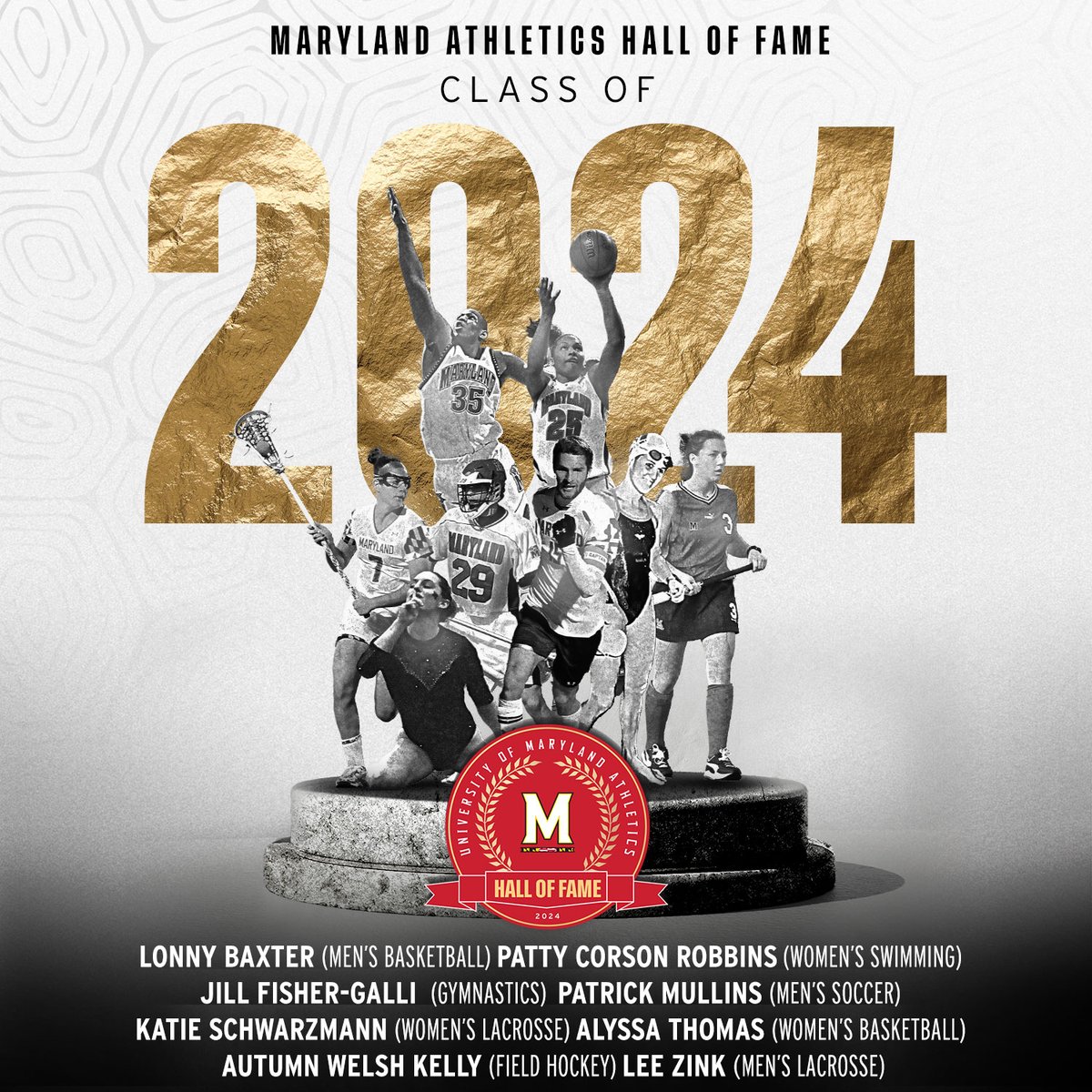 umterps's tweet photo. A group of Terp legends

Introducing the Maryland Athletics Hall of Fame Class of 2024! 

➡️ https://t.co/2o8HE3Boco
🎟️ https://t.co/cUwdX4Zjhk https://t.co/A9REmTipDb