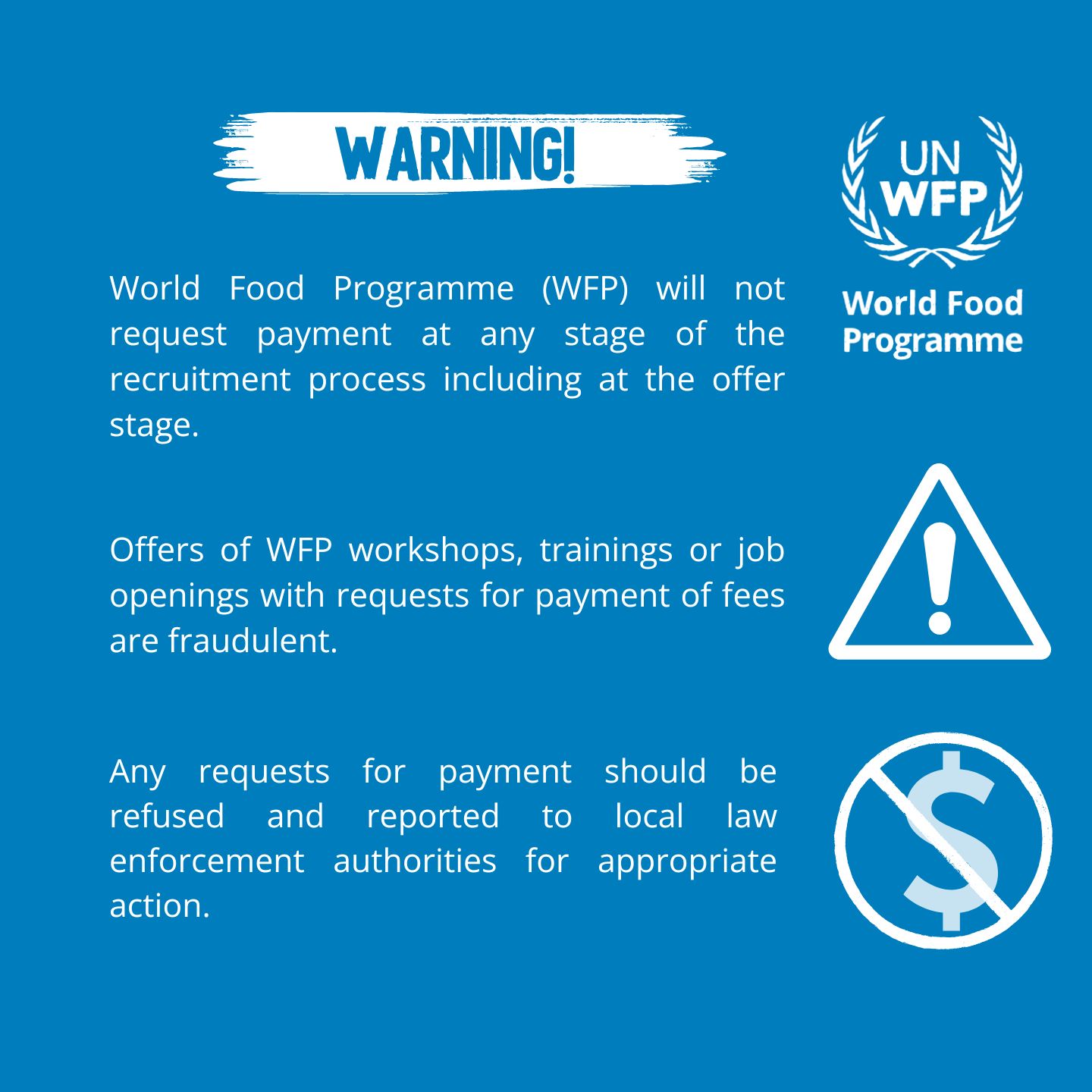 WFP Malawi on X: &ldquo;🚨 BE ALERT! There is a scam circulating that 