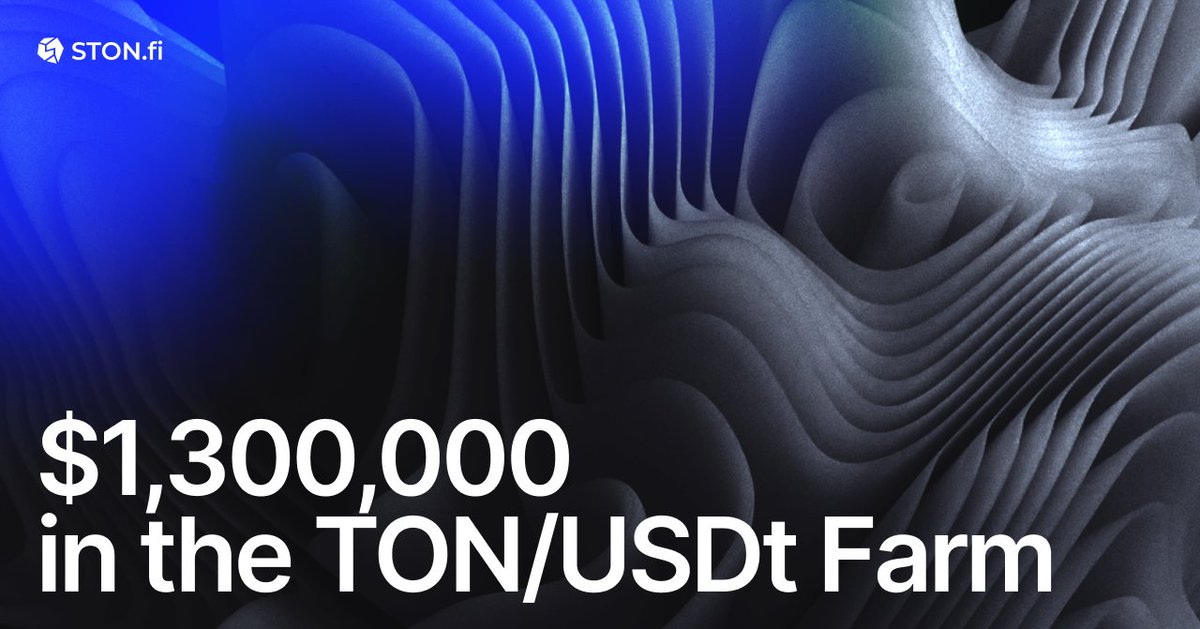 ston_fi's tweet photo. 📢 $1.3 Million in the TON/USDt Farm 

The program by @ton_blockchain to support #USDt liquidity keeps going. Over the next week, #rewards totaling 250,000 TON (more than $1,300,000 at the current rate) will be distributed among TON/USDt farmers.  

TON/USDt extended
Rewards: + 250,000 TON (~$1,300,000) 
Reward period: until August 12. 
LP-token lock in the smart contract: none.