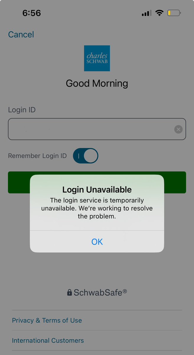 Liwski's tweet photo. Ahh… Really??? Today of all days? LOL
@CharlesSchwab 

Cc: @CNBC @CNBCnow https://t.co/uImfvBafBh