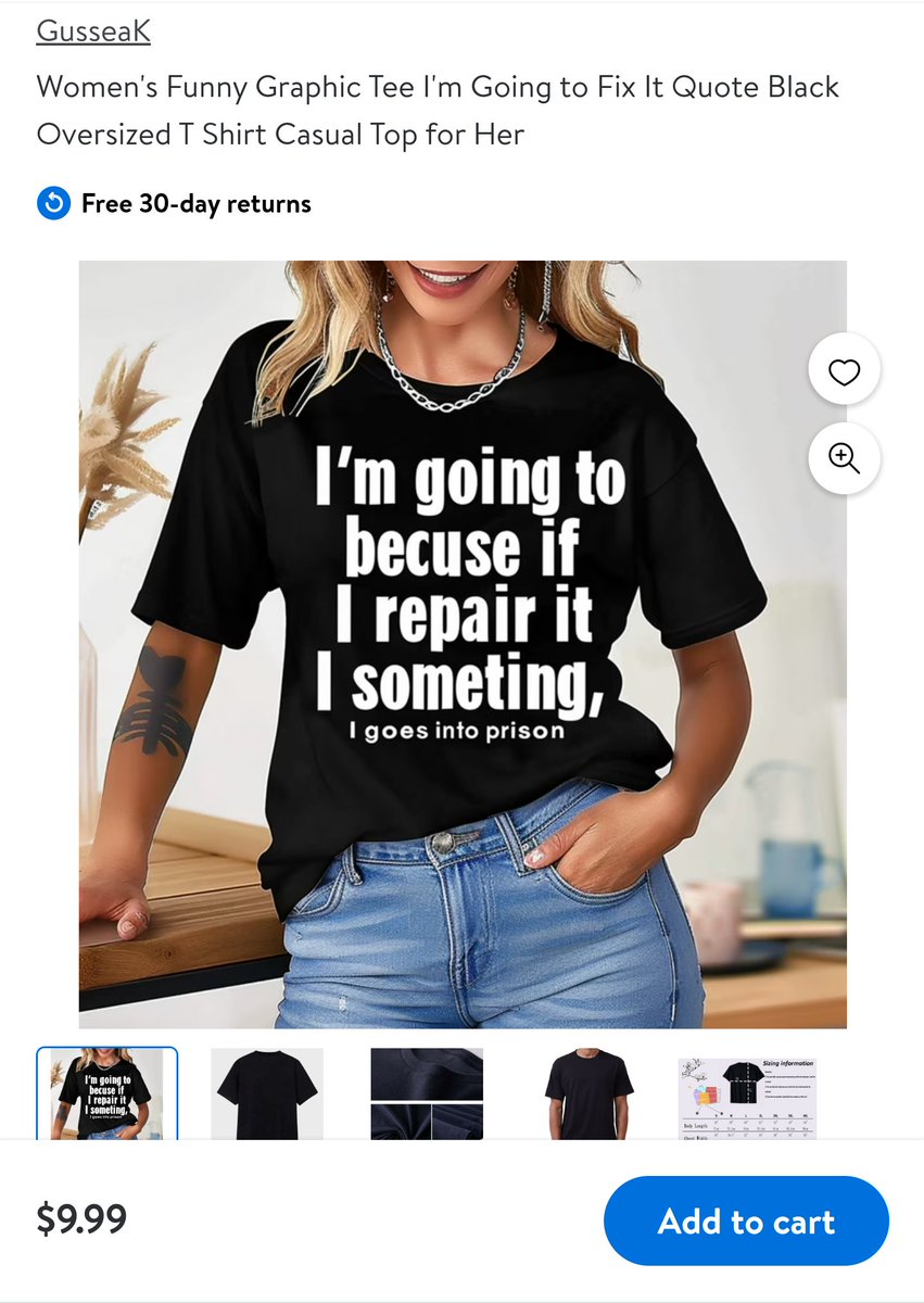 sebennot's tweet photo. Pinterest keeps showing me ads for AI-generated tshirts from Walmart and I am absolutely obsessed with them https://t.co/egT1rqISSA