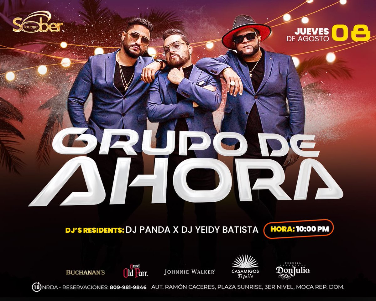 Este jueves • #ElTipicazoDelSober 🪗 • <a href="/elgrupodahora/">El Grupo D'AHORA</a> • Llega Temprano 🔥 #ArribaSeGozaMas Reserva: 📱809.981.9846.
Damas gratis hasta las 10:30 pm.