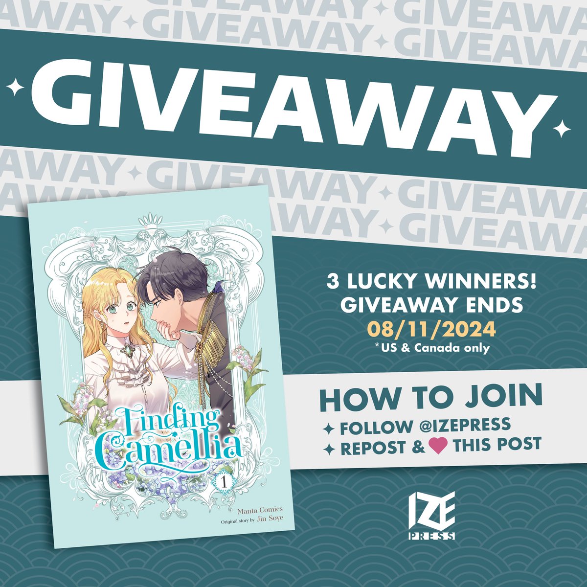 🎁 GIVEAWAY 🎁

We're giving away early copies of our upcoming gender-bender manhwa – Finding Camellia, Vol. 1!

HOW TO ENTER:
★ Follow <a href="/izepress/">Ize Press</a>
★ Like this post
★ Repost

⏰ ENDS 8/11 @ 10PM ET
🏆 Win a copy of Finding Camellia, Vol. 1

*T&amp;C: buff.ly/3SBYYeL