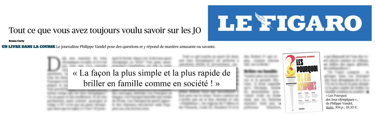 🔥 Profitez pleinement des Jeux Olympiques grâce aux "Pourquoi des Jeux Olympiques" de <a href="/PhilippeVandel/">Philippe Vandel</a>, "la façon la plus simple et la plus rapide de briller en famille comme en société" comme nous le dit <a href="/Le_Figaro/">Le Figaro</a> !

➡️ Pour en savoir plus : calmann-levy.fr/livre/les-pour…