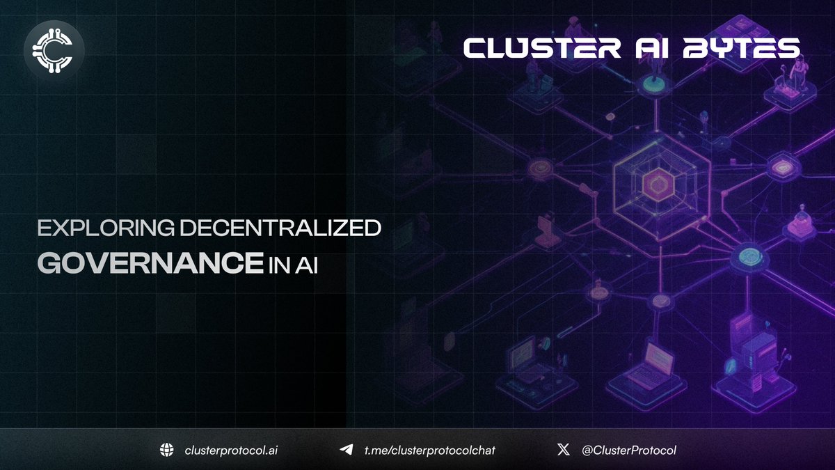 ClusterProtocol's tweet photo. What does Decentralized Governance entail and why is it significant for AI development? 🤔

Let's understand ⬇️

Decentralized Governance empowers stakeholders to participate in decision-making processes without relying on a central authority. 🦾

In the context of AI, this governance model ensures that decisions regarding protocol upgrades, resource allocation, and community incentives are made collectively and transparently. 

⛓ By leveraging blockchain technology, decentralized governance mechanisms enable voting, proposal submission, and execution of changes based on consensus, promoting fairness and inclusivity.

Key Aspects of Decentralized Governance ⚡️

✅ Transparency: All decisions and actions are recorded on the blockchain, ensuring accountability and transparency.

✅ Inclusivity: Allows all participants to contribute to governance processes, promoting a diverse range of perspectives.

✅ Resilience: Reduces reliance on centralized entities, enhancing the ecosystem's resilience and sustainability.

Cluster Protocol implements Decentralized Governance to empower its community in shaping the future of its AI ecosystem. 

By fostering a transparent and inclusive governance framework, the protocol ensures that decisions align with the collective interests of stakeholders, driving innovation and trust in AI technologies.