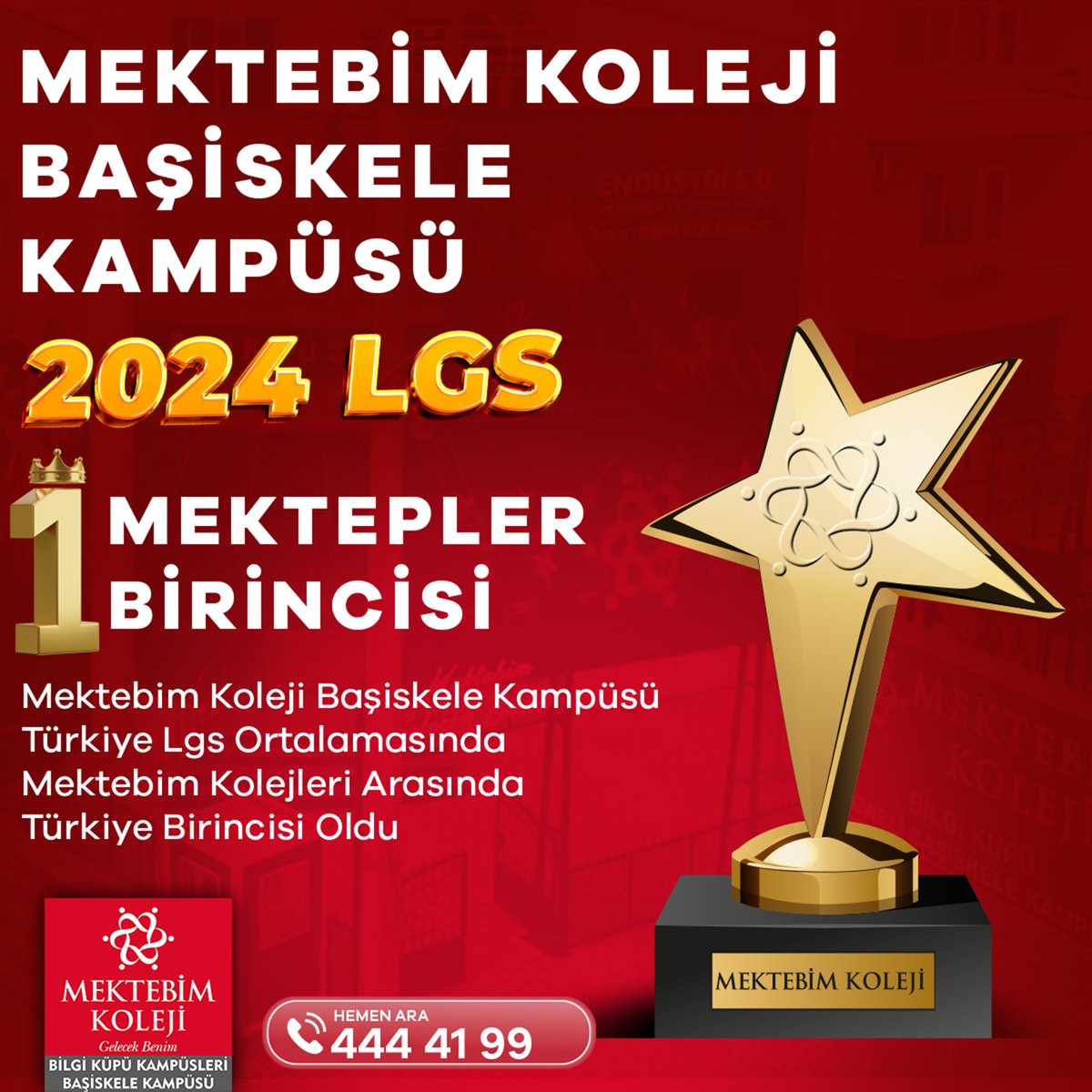 Başarının adı Mektebim Koleji! Başiskele Kampüsümüz, tüm Mektebim kolejleri arasında LGS sınavında birinci olarak büyük bir başarıya imza attı! Gururluyuz, mutluyuz! 🎉

Emeği geçen öğretmenlerimizi, öğrencilerimizi ve velilerimizi tebrik ederiz. Birlikte daha nice başarılara!