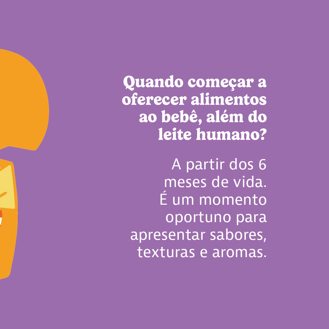Os desafios da Introdução Alimentar Complementar 🍎🍊🍌🥦🌽

Após os 6 meses de idade, novos alimentos podem começar a ser oferecidos ao bebê, além do leite humano. Esse processo deve ser feito de forma ativa, carinho e respeitosa. Siga o fio pra saber mais!