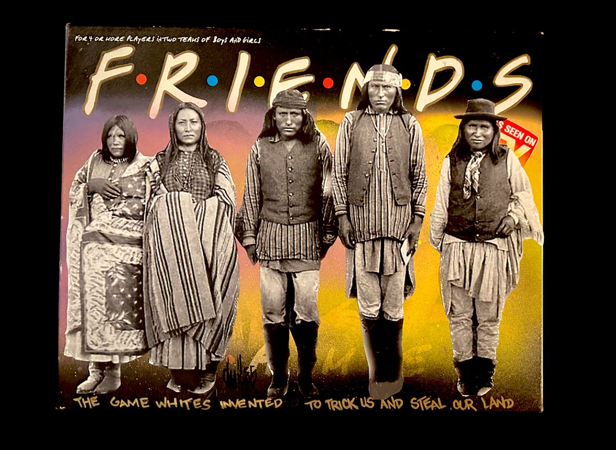 They played this game then stole our land.
Original art by Douglas Miles found object